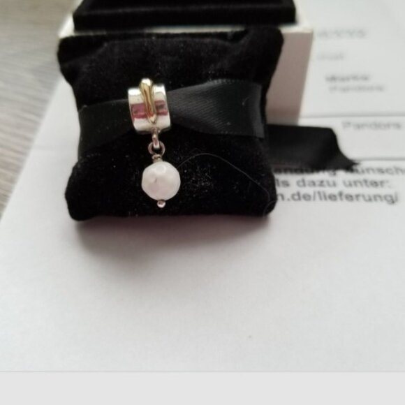 Auth Pandora Retired Sterling Silver w/14K Gold White Agate Golf Ball 790440AGW - Picture 7 of 10